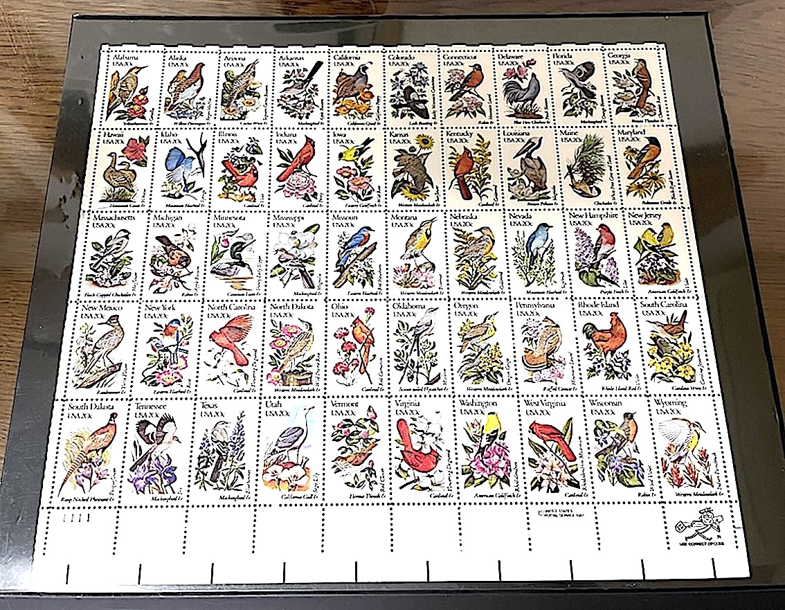 切手 アメリカ合衆国 鳥 50種類 UNITED STATES POSTAL SERVICE 1981発行 未使用シート拍卖