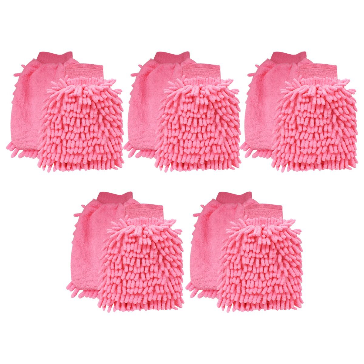 10枚 手袋型 洗車 モップ マイクロファイバー グローブ ピンク ミトン クロス 洗車 清掃 ボディ スポンジ 自動車 バイク 車拍卖
