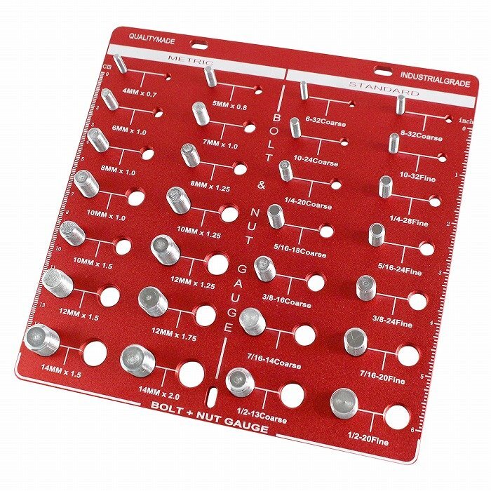 【送料250円】ボルト ナット 識別 測定 ゲージ ねじ ネジ ピッチ チェッカー 28 スレッド チェッカー ツール 粗目 細目 インチ センチ ミリ拍卖