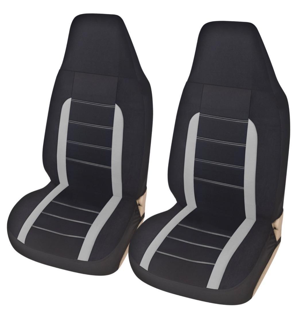 2座席分 汎用品 車座席シートカバー カーシートカバー 運転席 助手席 ブラック(グレーライン付き)拍卖