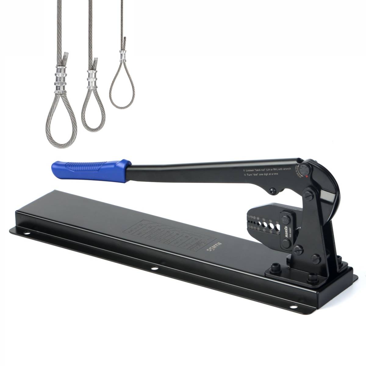 ☆正規品☆ アイウィス(IWISS) ワイヤーロープ アルミスリーブ かしめ機 ベンチタイプ φ1.58mm-φ5.0mm圧着 IWS-1608DT拍卖