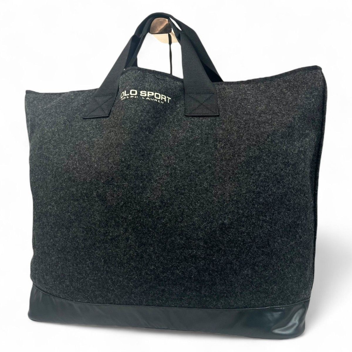 希少 美品 POLO SPORTS ポロスポーツ トートバッグ ビッグトート グレー 大容量 ウール拍卖