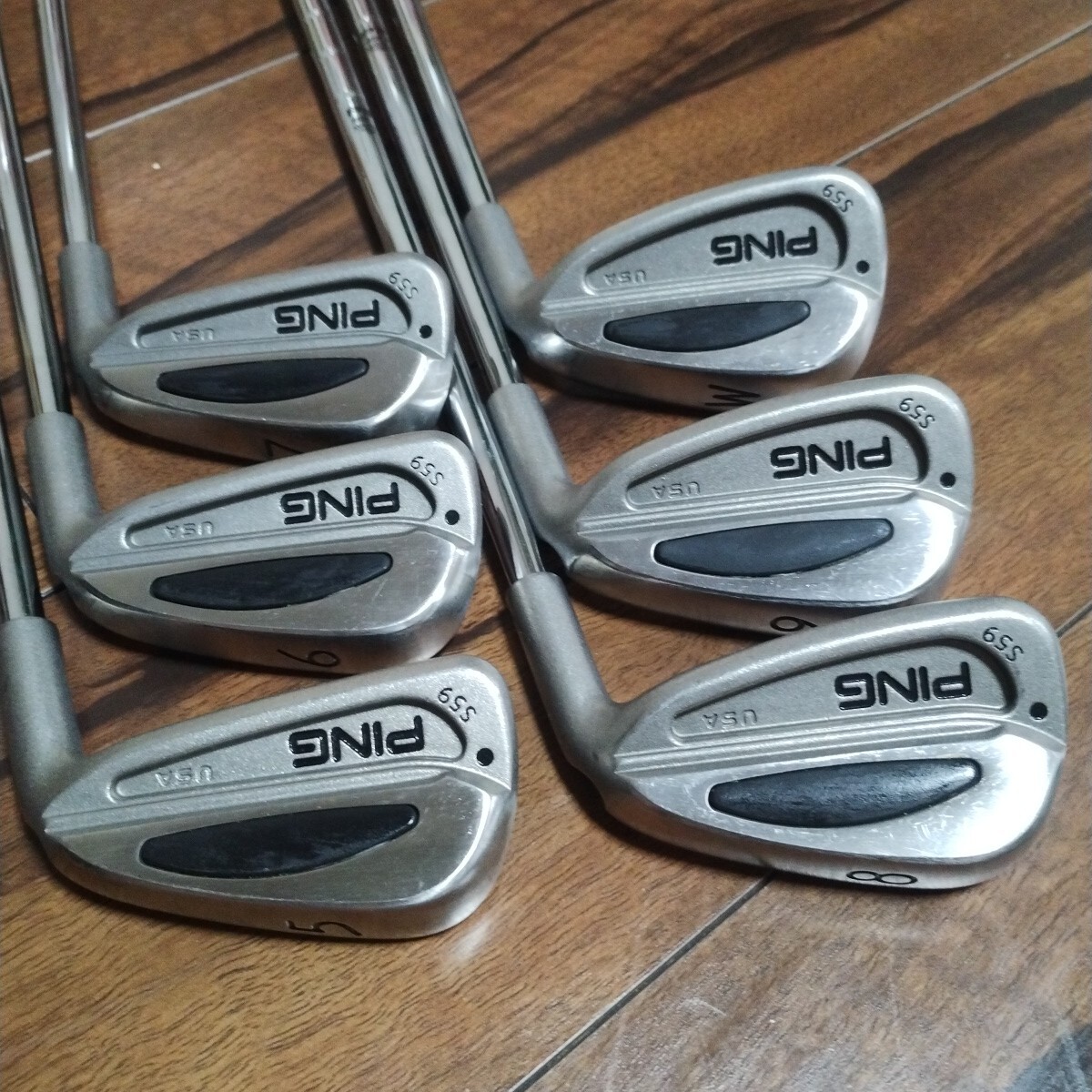 美品 ピン PING S59 アイアン 5-W ライカラー黒 純正スチール 拍卖