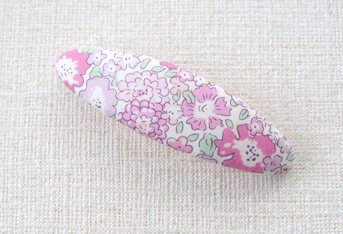 ★ ハンドメイド リバティプリント使用 小花柄バレッタ ミシェル ピンク ★拍卖