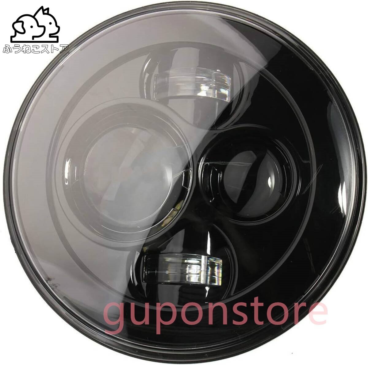 ■新品■ハーレーダビッドソン用 7インチ LEDヘッドライト hi/loビーム DRL機能付き 高輝度 IP67防水 (ブラック) 50000時間以上の長寿命!拍卖