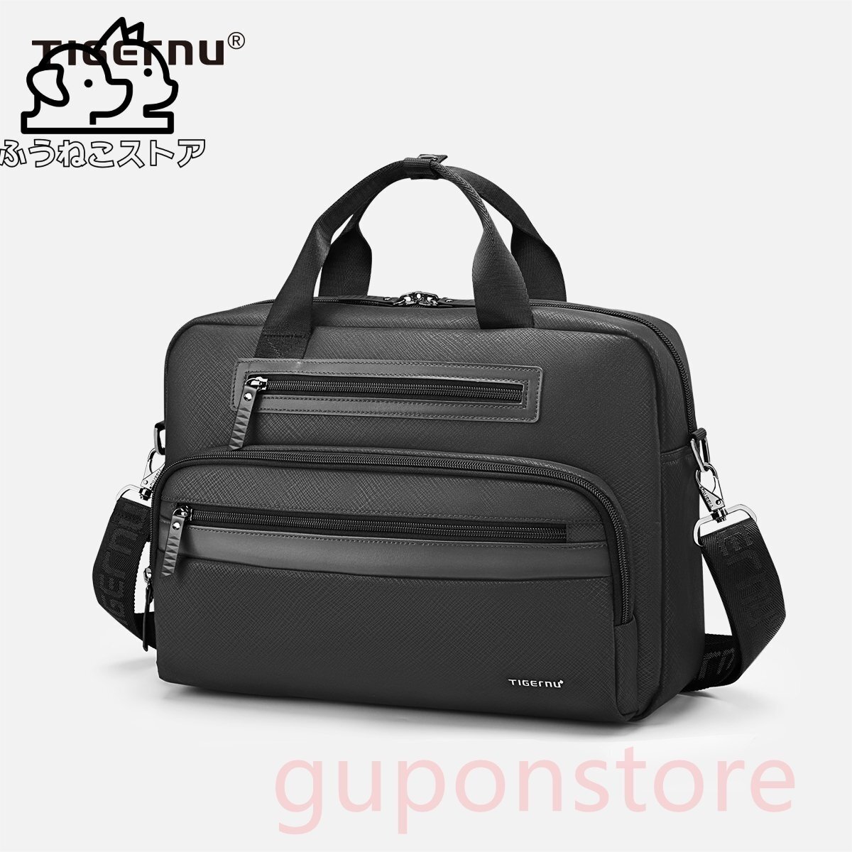 ビジネス防水ブリーフケース メンズ ブリーフケース 12-14.1インチ カジュアル ヴィンテージ ラップトップ ハンドバッグ バッグ拍卖