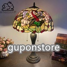人気推薦★芸術品ステンドランプ テーブルスタンド 照明 花柄 ティファニー技法 ステンドグラス レトロな雰囲気 室内装飾拍卖