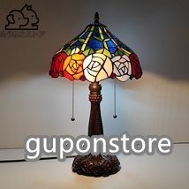 人気推薦★芸術品ステンドランプ ステンドグラス 照明 レトロな雰囲気 花柄 ティファニー技法 テーブルスタンド 別荘 室内装飾拍卖