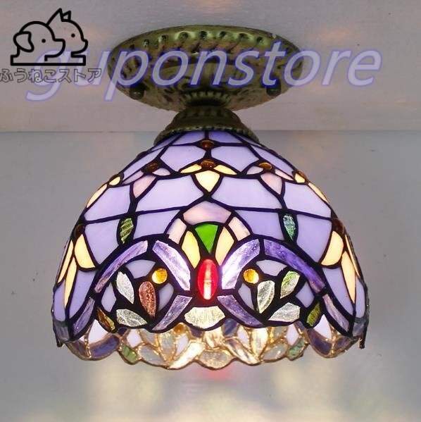 室内芸術☆美品 ステンドランプ 天井照明 テーブルライト 花柄 レトロな雰囲気がおしゃれ ヴィンテージ ティファニー拍卖