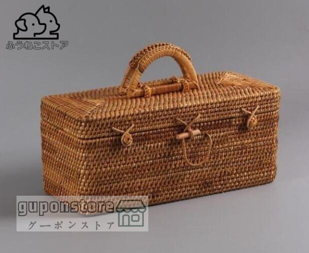 特売! 美品 竹工芸 提籃籠 收納盒 茶道具籠 茶具 竹細工 收納拍卖