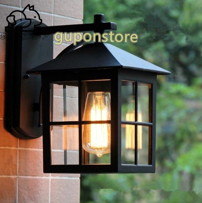 人気推薦★ 良い品質☆ブラック防水壁掛け照明 屋外ライド アンティーク ウォールランプ ブラケットライト レトロ風 玄関灯 ポーチライト拍卖