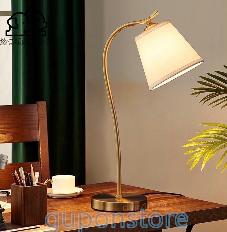 特売!高品質 布シェード テーブルランプ アンティーク調 ライトアメリカ モダンインテリア 寝室 ランプ ベッドサイドランプ 卓上スタンド拍卖