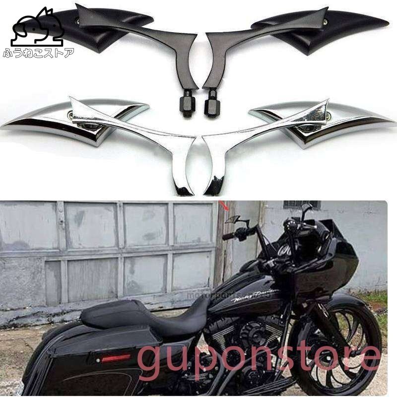 27 ハーレー バックミラー ブラック ミニ トライバル スポーツスター ダイナ ツーリング ソフテイル クリアキン アレンネス拍卖