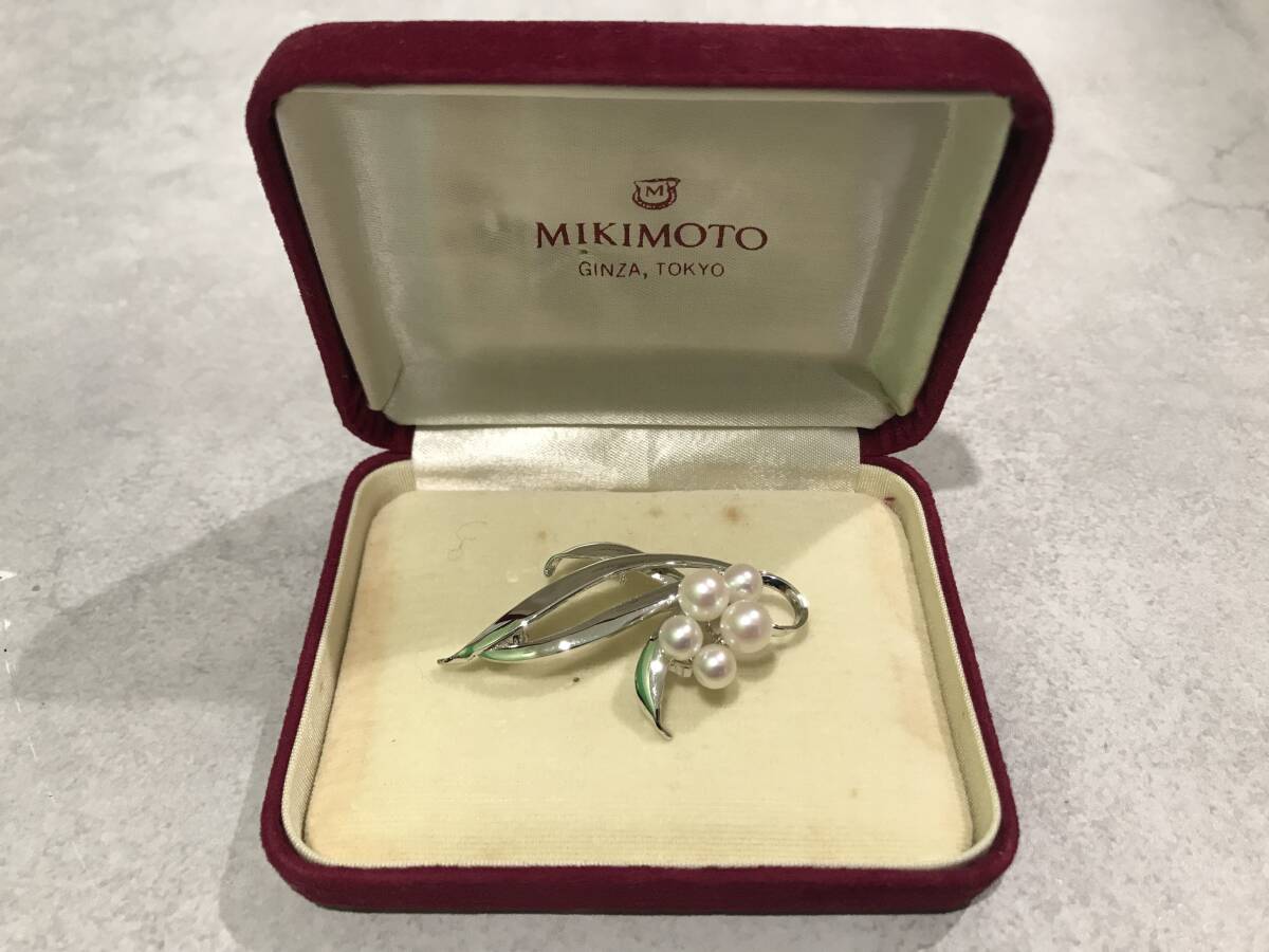MIKIMOTO ミキモト シルバー NHK刻印 パールブローチ シルバーカラー アクセサリー ブランド拍卖