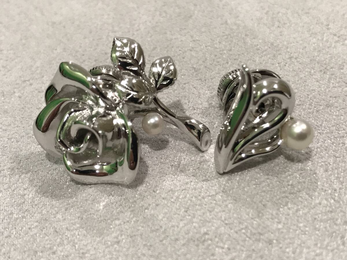 MIKIMOTO ミキモト 本真珠 アコヤ タイタック タイピン SV M刻印 2点拍卖