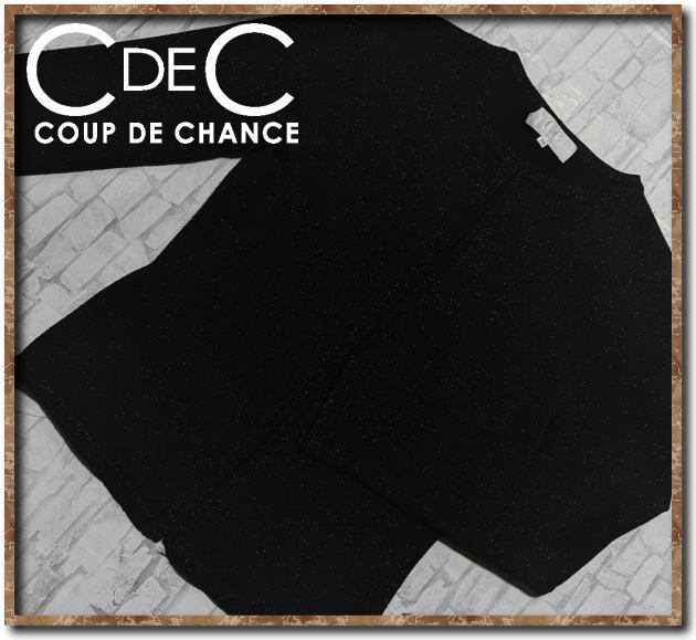 ☆COUP DE CHANCE クードシャンス ラメ入りニットカーディガン 黒☆拍卖
