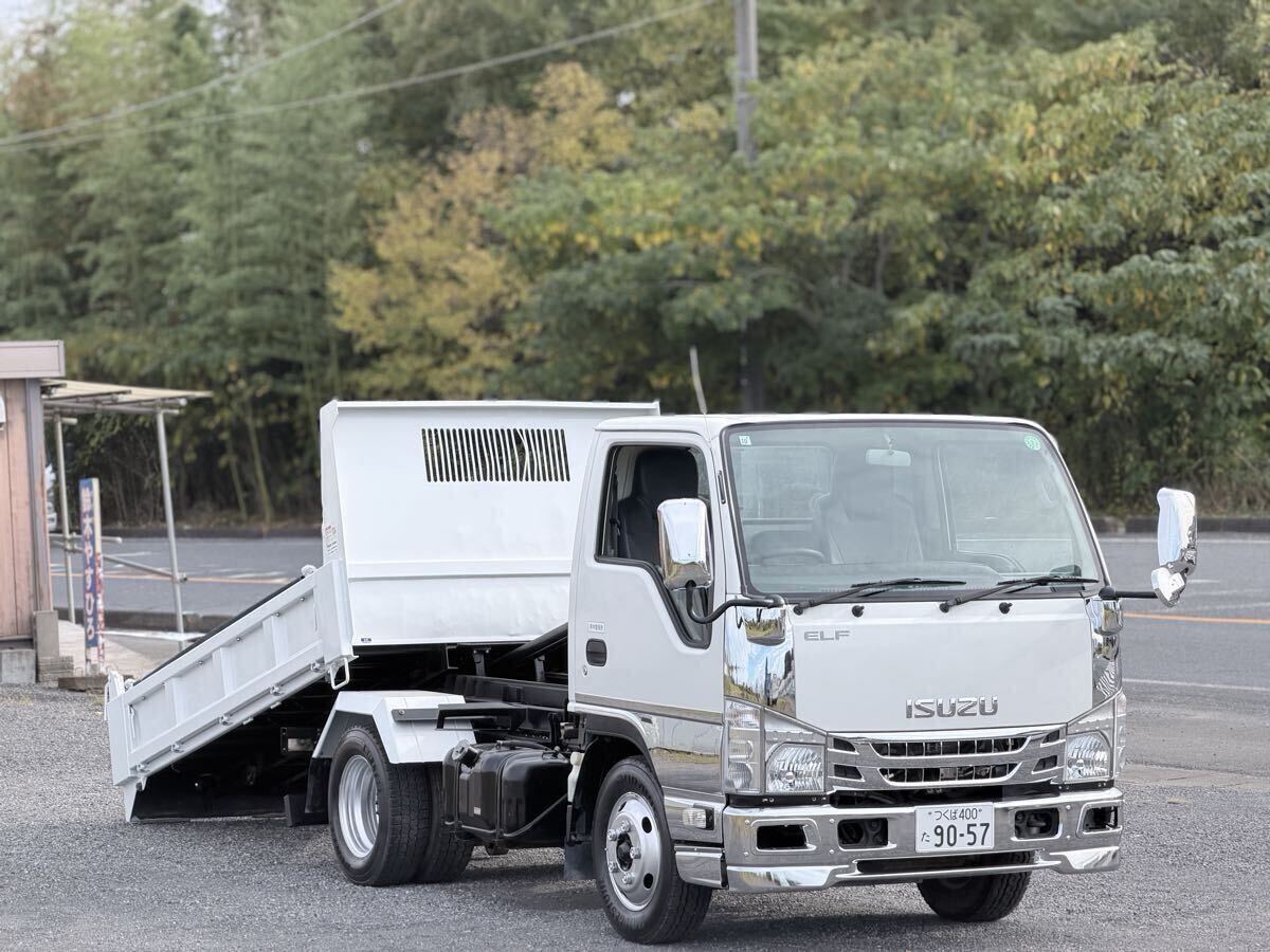 H29年式 いすゞ エルフ 3t 新明和 セーフティ ローダー ダンプ 低走行6万㌔台 ラジコン付き R8年10月迄 車検有 スライド ダンプ 4ナンバー拍卖