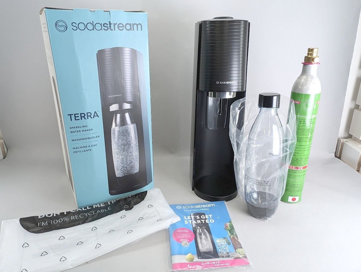 Sodastream ソーダストリーム TERRA UN1013 テラ ブラック ガスシリンダー 開封 保管品[03-7086拍卖