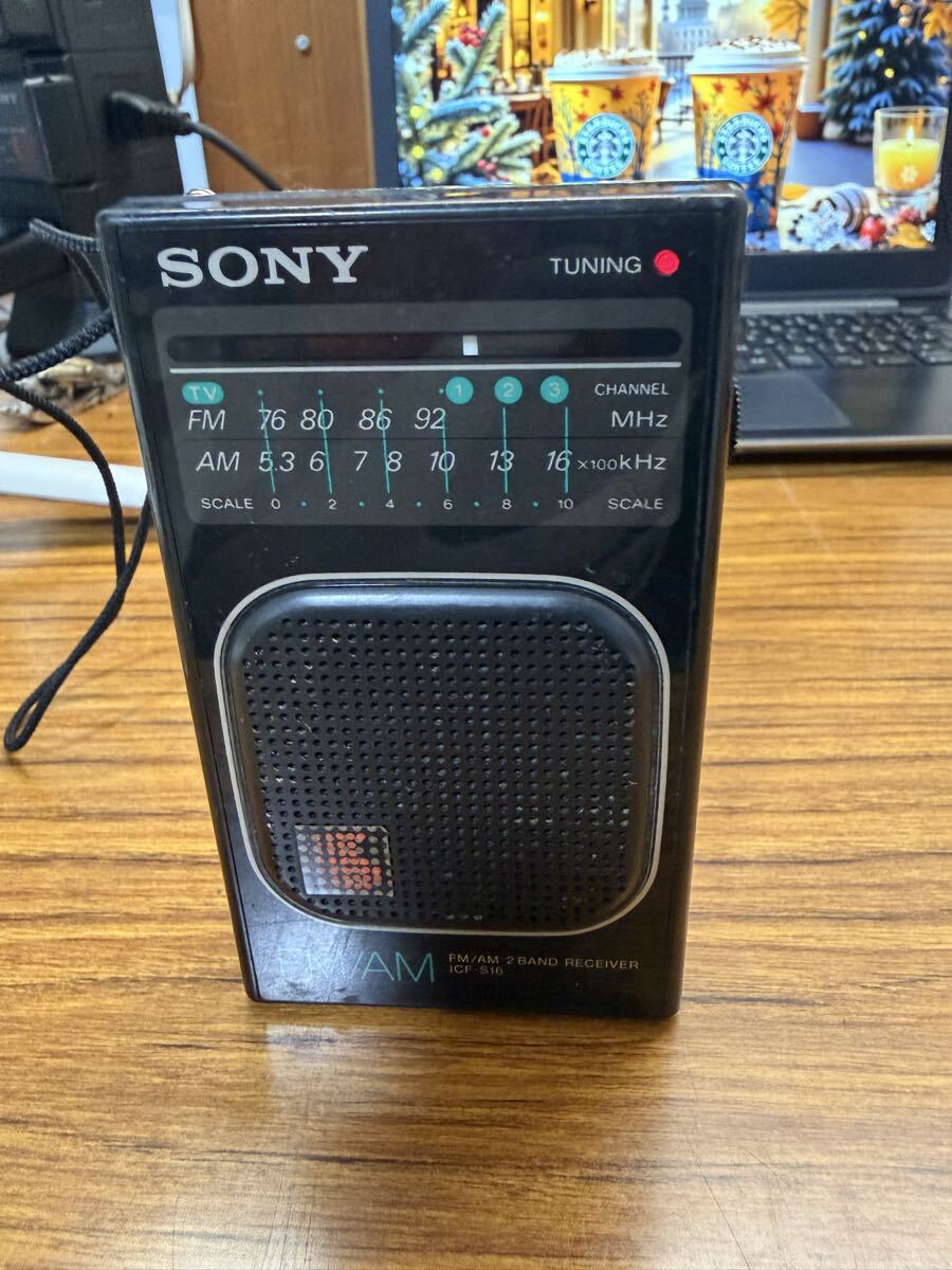 SONY ICF-S16 FM/AM小型ラジオ ソニー ワイドFM対応 動作品拍卖