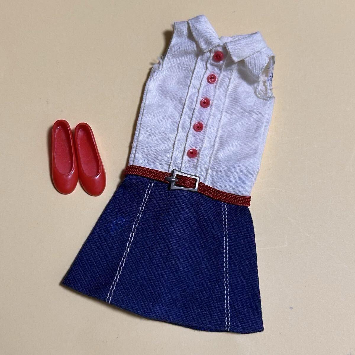 1960'sバービーの妹スキッパーのノースリーブワンピース、靴(ドールアウトフィット当時物レトロヴィンテージskipperリカちゃんブライス拍卖