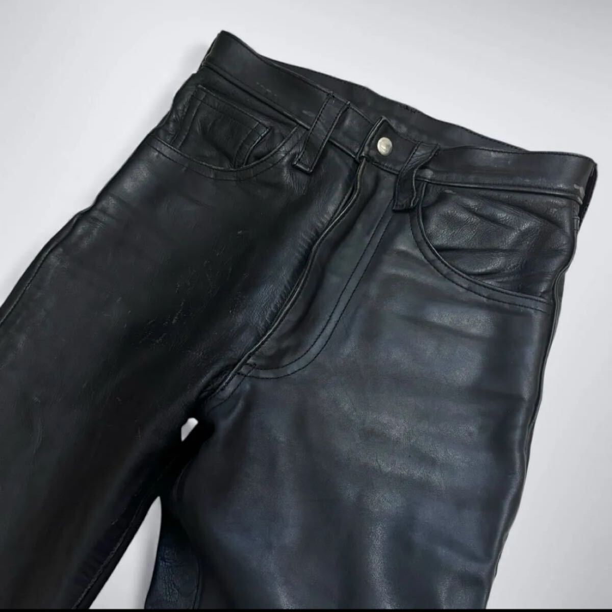 良品 29 ◎ BUCO ブコ The REAL MaCOY’S リアルマッコイズ レザーパンツ ホースハイド 馬革 ブラック 黒拍卖