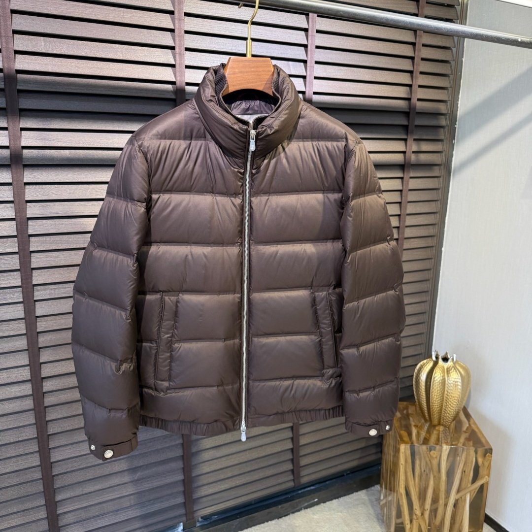 カフェM★送料無料★ブルネロクチネリ★メンズ ダウンジャケット, スタンドカラー, 90%ホワイトダックダウン, 防風防水拍卖