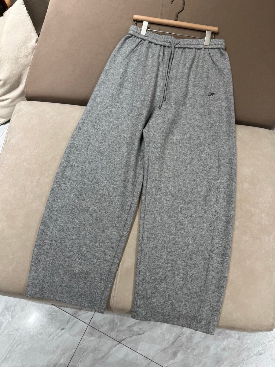 グレー36★送料無料★ロロピアーナ Loro Piana★レディースウールワイドレッグパンツ, リラックスフィット カジュアルパンツ拍卖