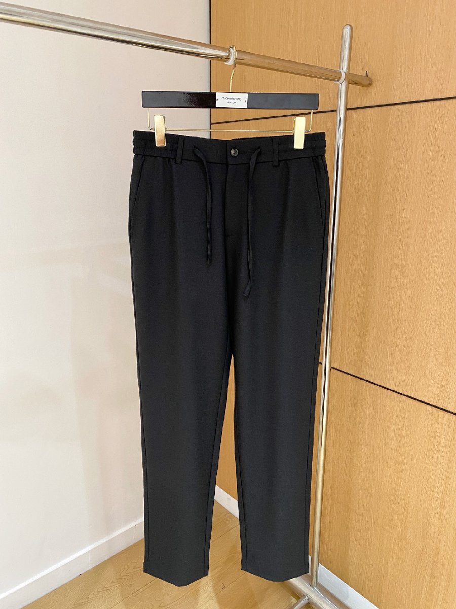 ブラックM★送料無料★ロロピアーナLoro Piana★メンズ リネンブレンド カジュアルパンツ, ドローストリング付き, ストレートフィット拍卖