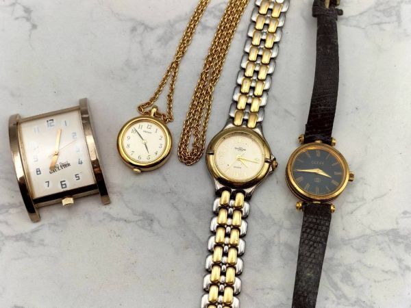 R7-697 1円~ ジャンク品 グッチ セイコー ジャンポール ジョンリッチモンド クオーツ 腕時計 懐中時計 まとめて 4点セット拍卖