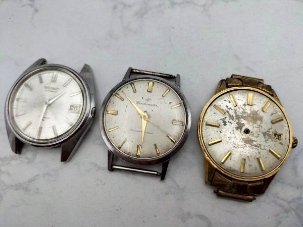 R7-688 1円~ ジャンク品 セイコー 7005-8000 J14064D / シチズン ホーマーデイト 51401-C 自動巻き 手巻き 腕時計 まとめて 3点セット拍卖