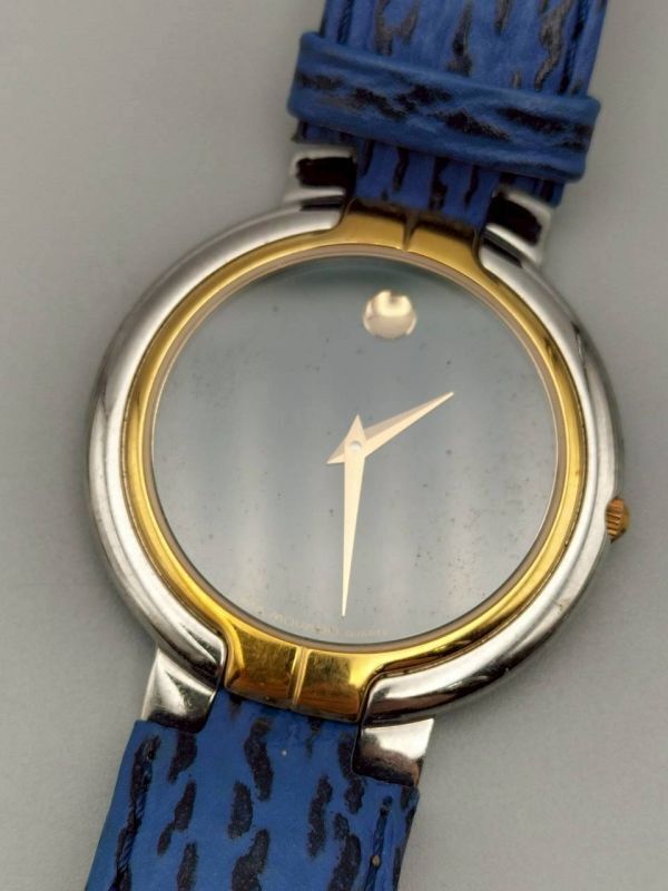 R7-652 1円~ 不動品 モバード MOVADO クオーツ 81.A2.890.1 腕時計 緑系文字盤 ステンレス メンズ/ボーイズ 革ベルト拍卖