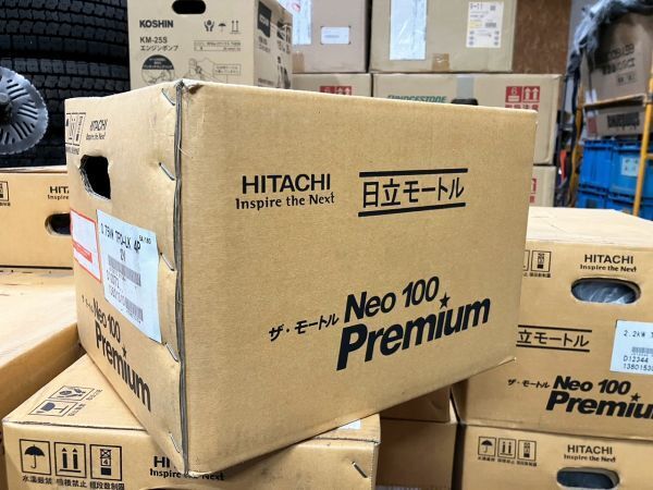 新品未開封 日立産機システム ザ・モートル Neo100 Premium TFO-LK 4P 三相200V 0.75kW 汎用モーター HITACHI かご型三相 脚取付 長期保管拍卖