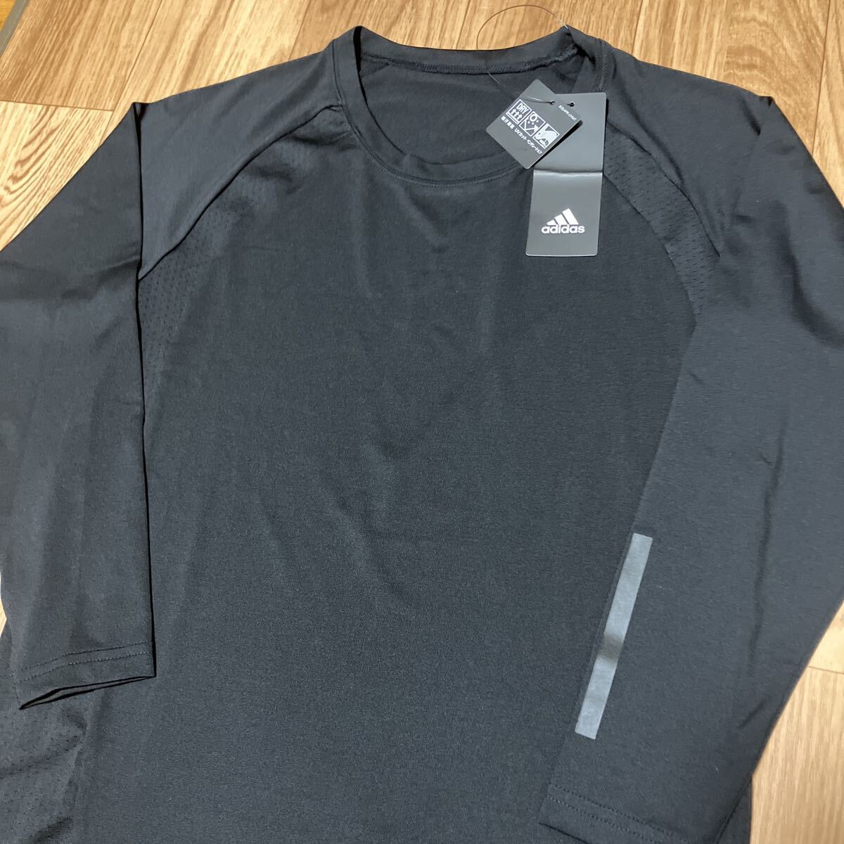 adidas アディダス 黒 長袖 トレーニング グンゼ クルーネック APR0875 定価2200円 150サイズ キッズ ジュニア スポーツ インナースパッツ拍卖