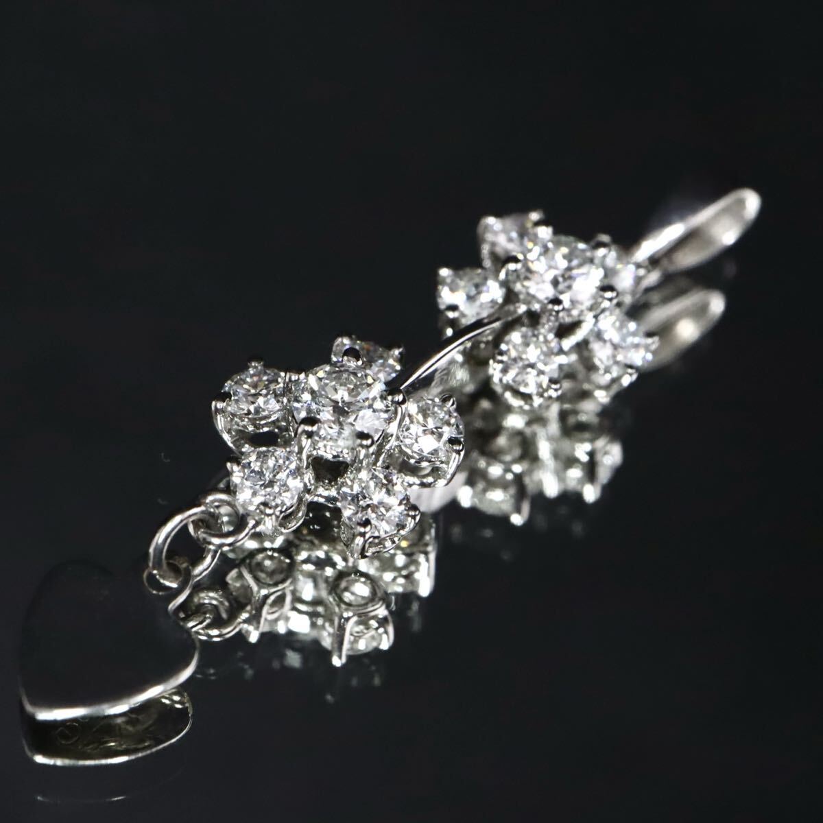 【売り切り】K18WG!!◆天然ダイヤモンドペンダントトップ◆N 約1.1g diamond ジュエリー ネックレス ダイヤ チャーム EC1/EC4 X592◎拍卖