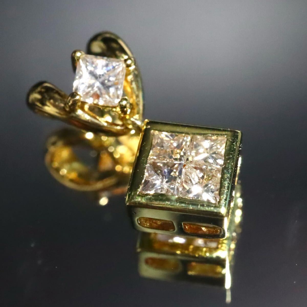 K18!!0.35ct!!◆天然ダイヤモンドペンダントトップ◆N 約1.0g diamond necklace jewelry ジュエリー ネックレス ダイヤ EA8/EB1 X613拍卖