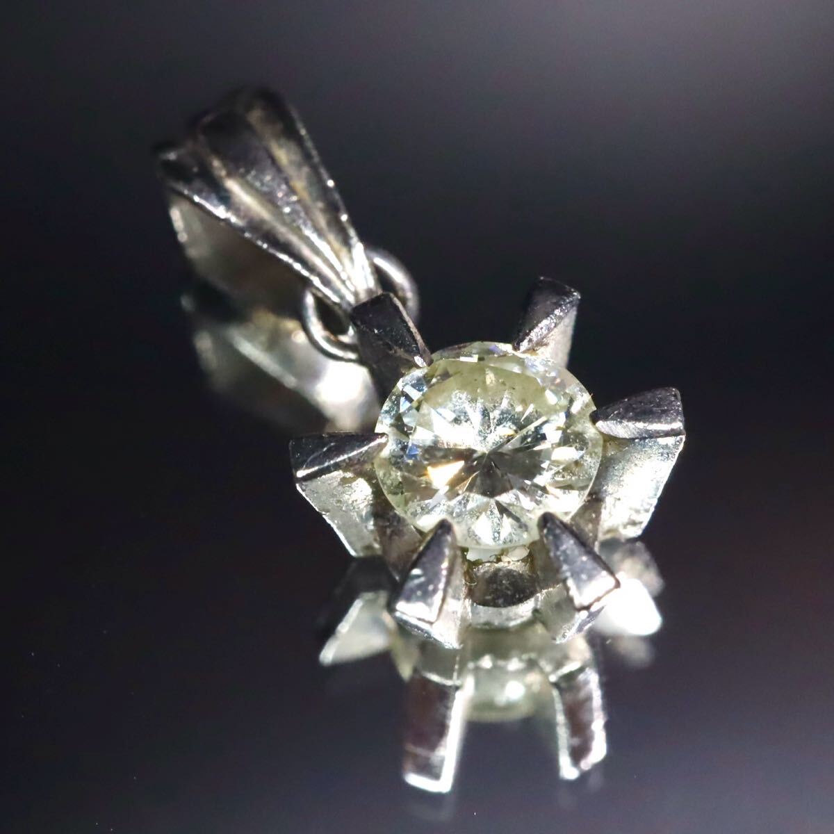 0.38ct!!◆天然ダイヤモンドペンダントトップ◆N 約1.4g diamond necklace jewelry ジュエリー ネックレス ダイヤ EA1/ X621拍卖