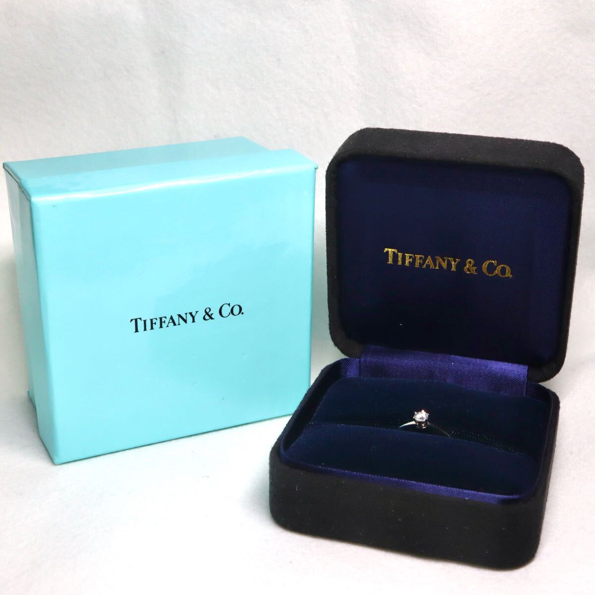VVS2!!Pt950!!0.21ct!!【ティファニー】箱/鑑定書付き◆天然ダイヤモンドリング◆N 約3.3g 約9.5号 diamond 指輪 ring ソリティア EE3/X629拍卖