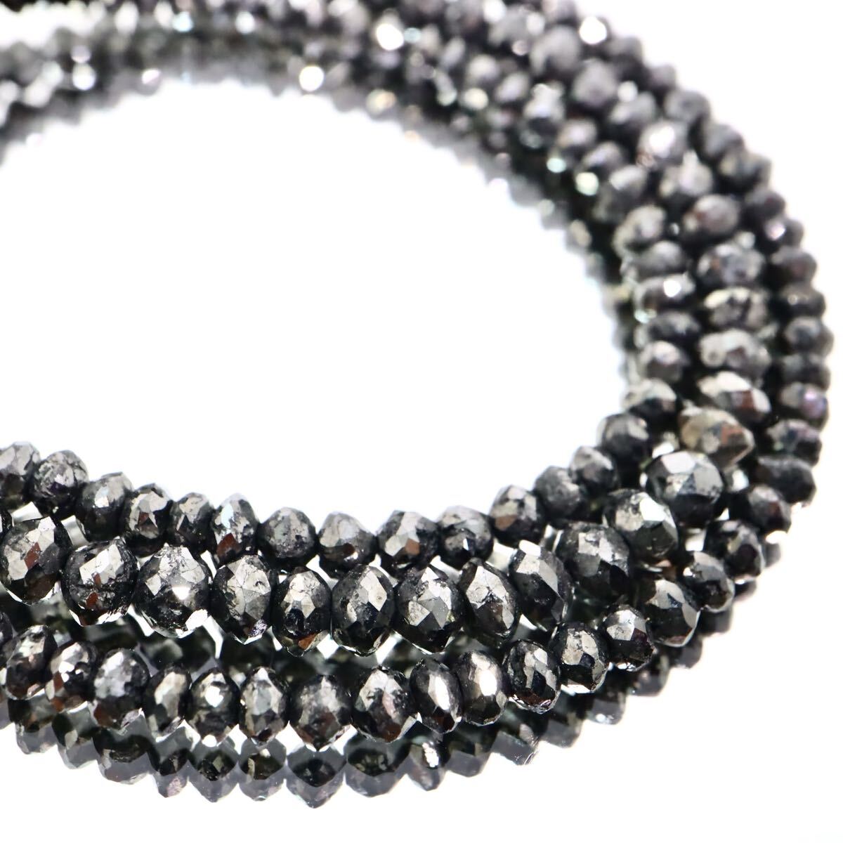 K18WG!!30.90ct!!◆天然ブラックダイヤモンドネックレス◆N 約6.9g 約44.5cm black diamond necklace jewelry ジュエリー EA2/EA5 X637拍卖