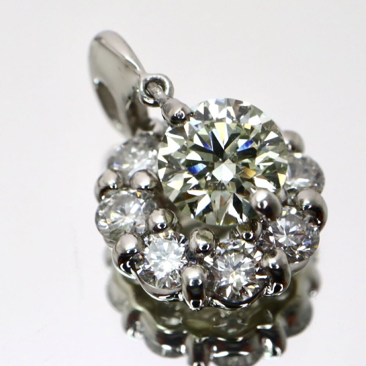 Pt900!!◆天然ダイヤモンドペンダントトップ◆N 約1.2g diamond necklace jewelry ジュエリー ネックレス EA9/EB3 X647拍卖