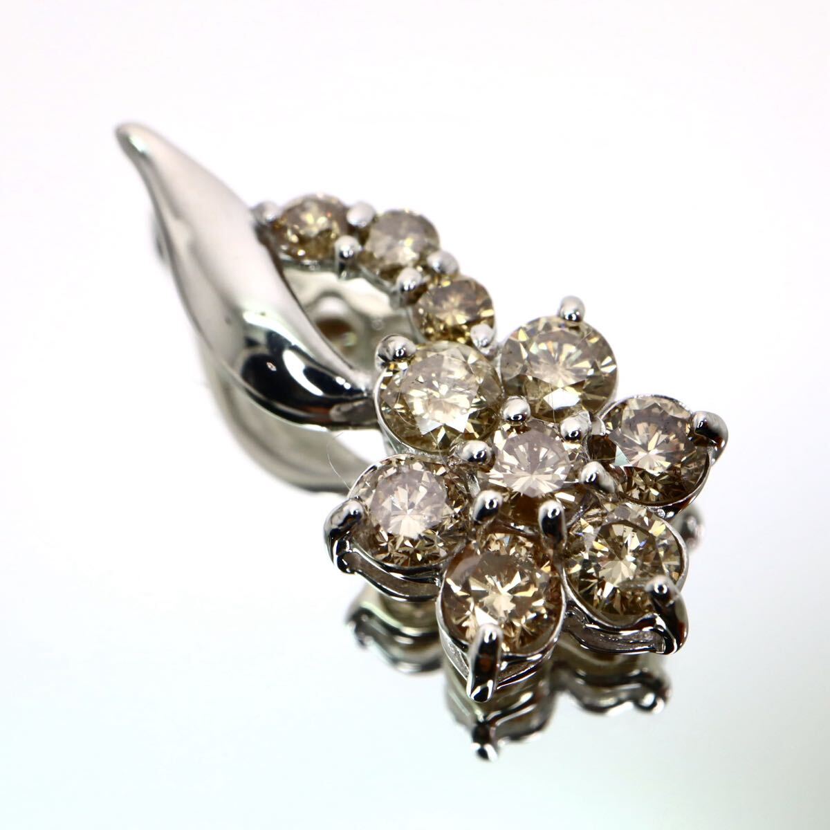 K18WG!!1.0ct!!◆天然ダイヤモンドペンダントトップ◆N 約1.5g diamond necklace jewelry ジュエリー ネックレス EC1/ X651拍卖