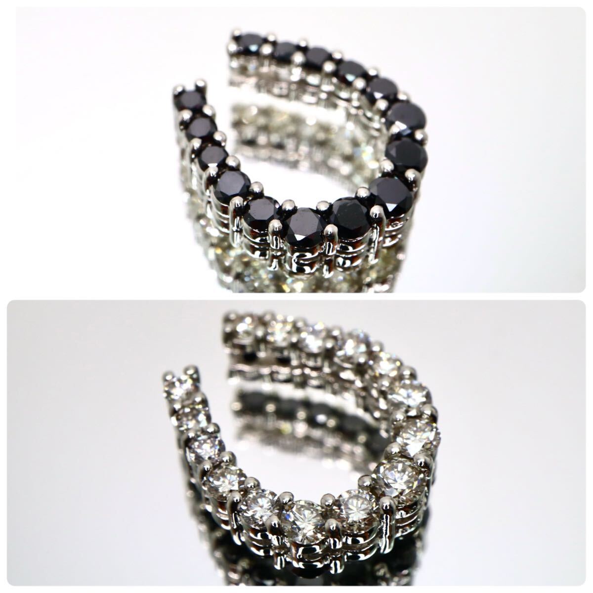 Pt900!!0.55/0.50ct!!◆リバーシブル!!天然ダイヤモンド/天然ブラックダイヤモンドペンダントトップ◆N 約2.4g ネックレス EB7/ X665拍卖