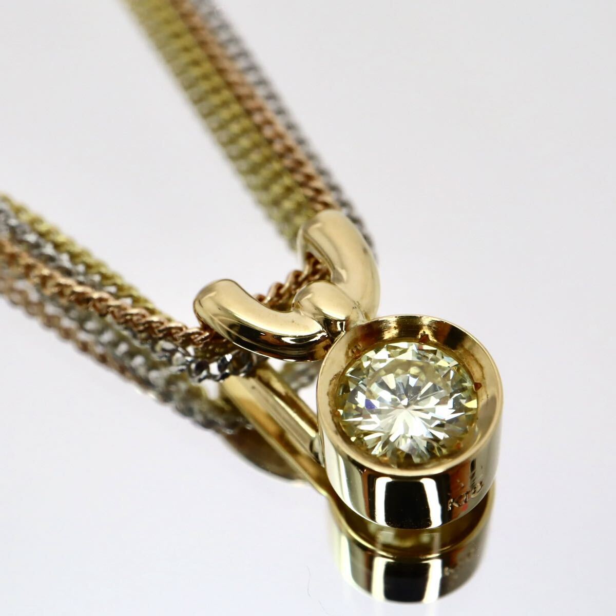 K18/Pt!!0.32ct!!◆天然ダイヤモンドネックレス◆N 約6.1g 約39.0cm diamond necklace jewelry ジュエリー ペンダント ダイヤ EH7/ X670拍卖