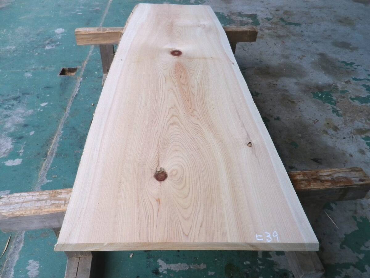 長203*幅56-70*厚4.3 桧39の木材木工材,一枚板自然木無垢材DIY テーブル天板 ヒノキ拍卖