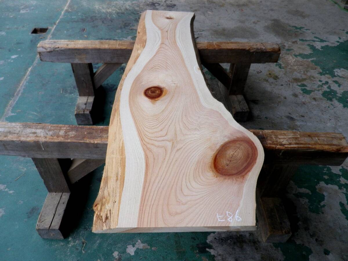 長144*幅23-43*厚2.7 桧86の木材木工材,一枚板自然木無垢材DIY テーブル天板 ヒノキ拍卖