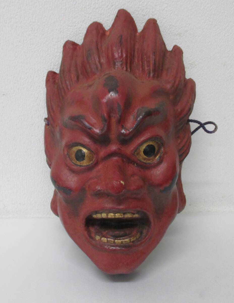 京紙屋川面 手すき和紙製 お面 不動明王 不動尊 オブジェ 和風インテリア拍卖