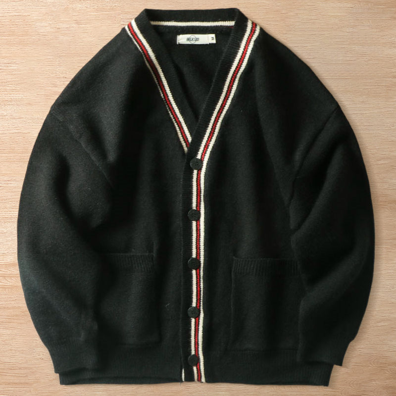 Y6404-2XL ブラック 新品 ウール混 ニット セーター カーディガン 極上の手触り 柔らか 暖かさ 秋冬 厚手 メンズ カジュアル トップス拍卖