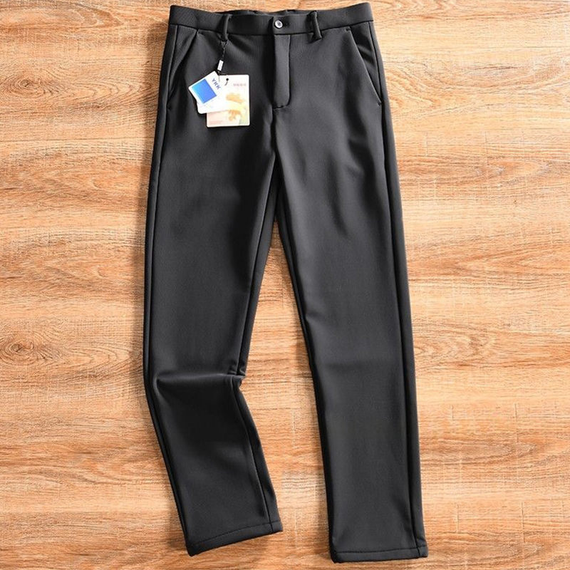 Y6533-3XL ブラック 新品 ストレートパンツ ウール混 スラックス 秋冬 防寒 厚手 ノーアイロン ストレッチ メンズ ビジネス カジュアル拍卖