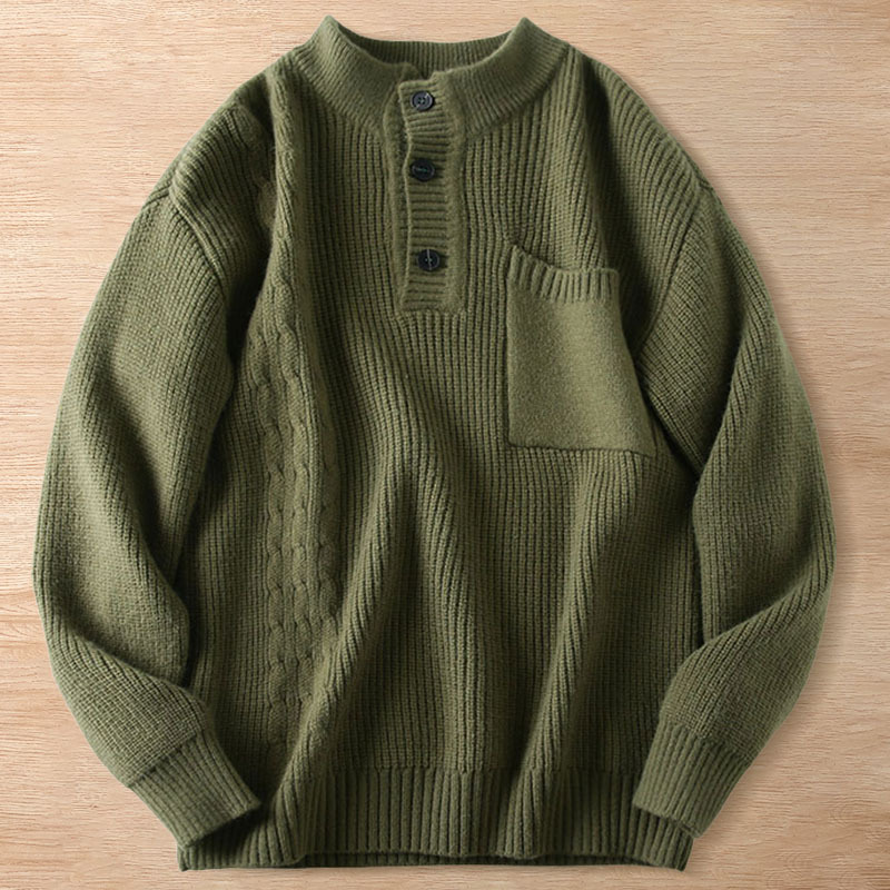 Y6501-L グリーン 新品DCKMANY セーター ローゲージニット ウール混 ふんわり 暖かい 防寒 厚手 秋冬 通勤 ゆったり メンズ トップス拍卖