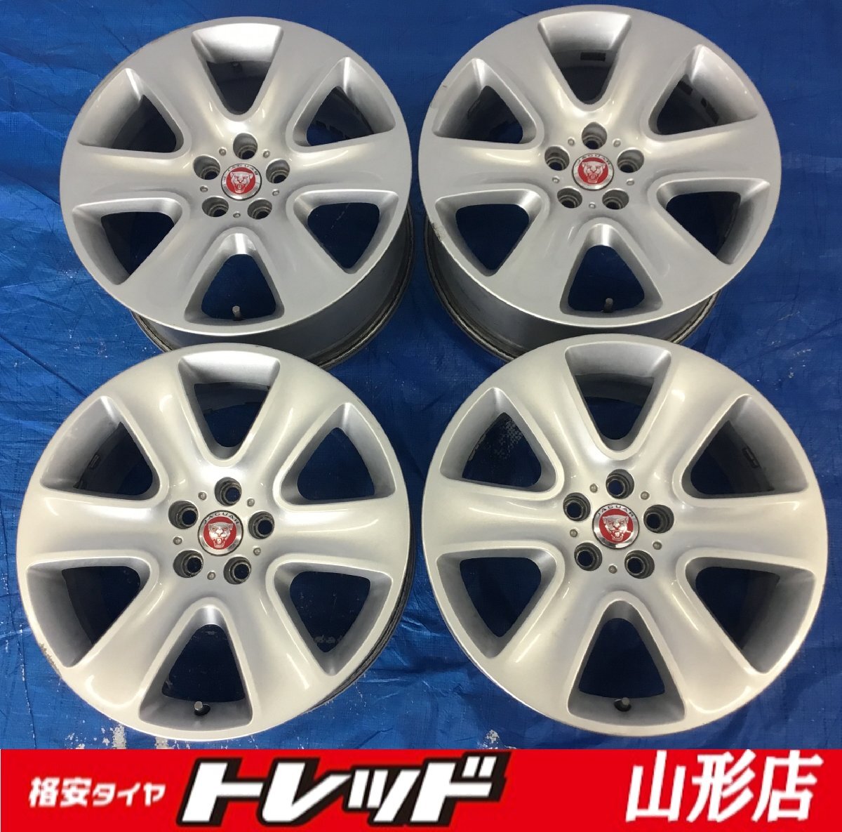 送料無料 山形店 中古 アルミホイール 4本セット ジャガー XF 純正 18インチ 8.5j 5H108 +49 シルバー拍卖