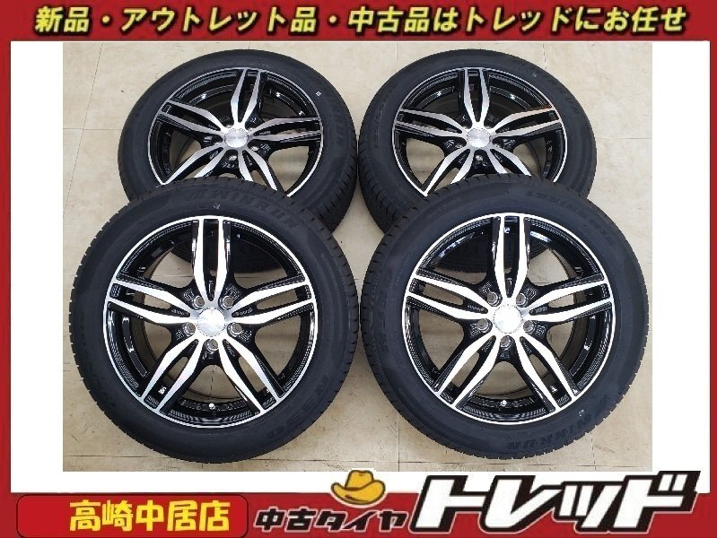 高崎中居店 アウトレットホイール/新品タイヤ 4本セット ブロンクス TB-03 16インチ 6.5J +48 5穴 PCD100 x WINRUN R330 195/55R16拍卖